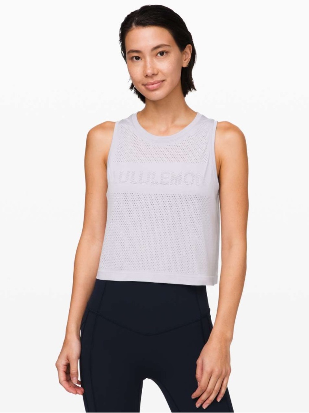 lululemon athletica Breeze By Muscle Crop Tank - Silver Lilac